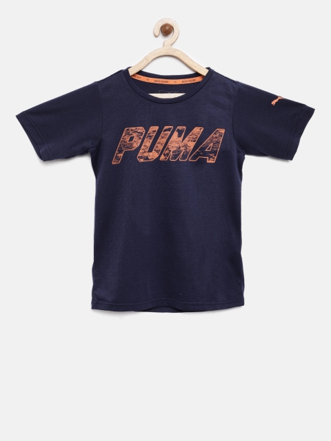 

Puma Boys Navy Blue Printed Round Neck T-shirt