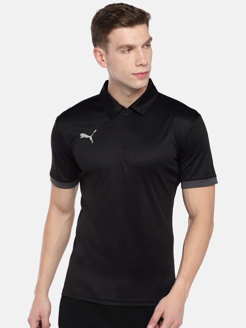 

Puma Men Black Solid Polo Collar T-shirt