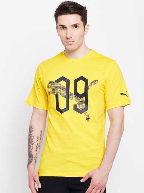 

Puma Men Yellow Printed Round Neck T-shirt