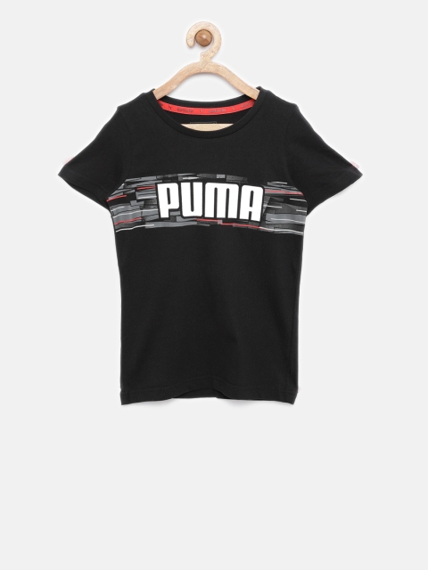 

Puma Boys Black Printed Round Neck T-shirt