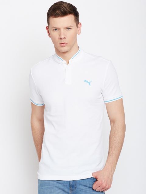 

Puma Men White Solid High Neck T-shirt