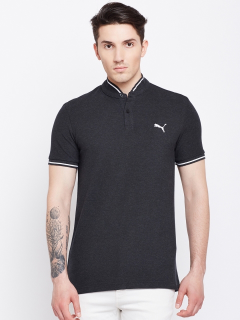 

Puma Men Grey Solid Polo Collar T-shirt