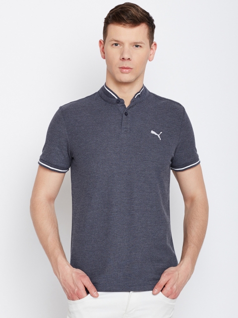 

Puma Men Navy Blue Solid Polo Collar T-shirt