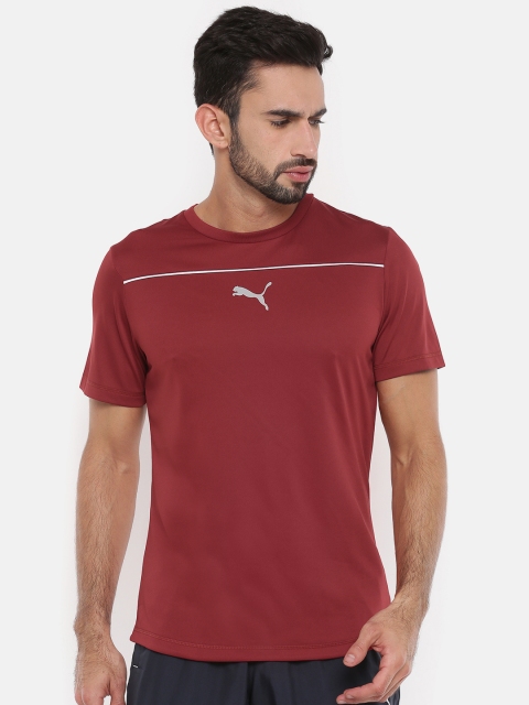 

Puma Men Maroon Slim Fit Solid dryCELL Active Tec T-shirt