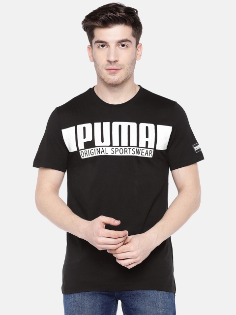 

Puma Men Black Printed Round Neck T-shirt