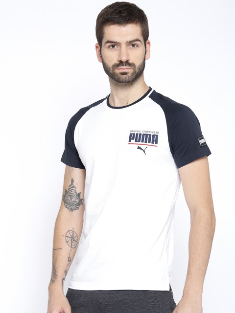 

Puma White & Navy Style Athletic Block T-shirt
