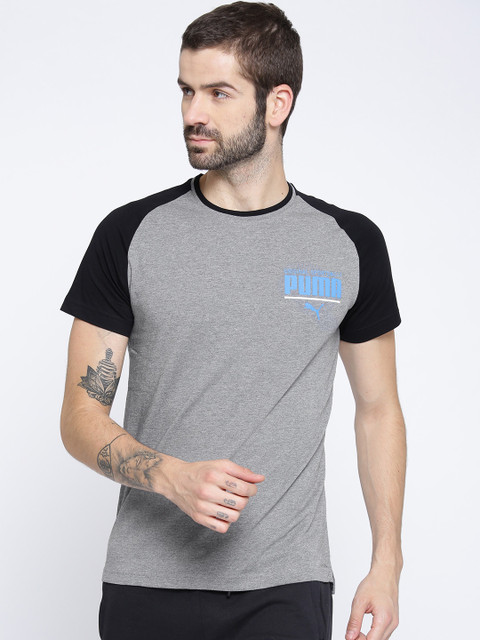 

Puma Grey Melange & Black Style Athletic Block T-shirt