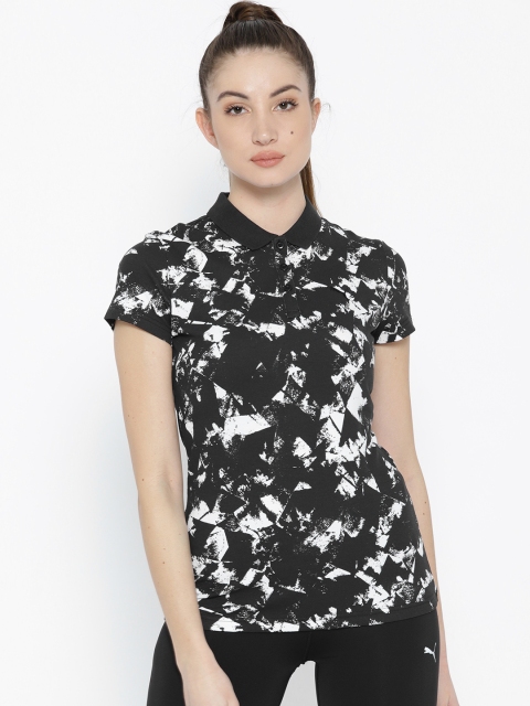 

Puma Women Black Energized Printed Polo T-shirt