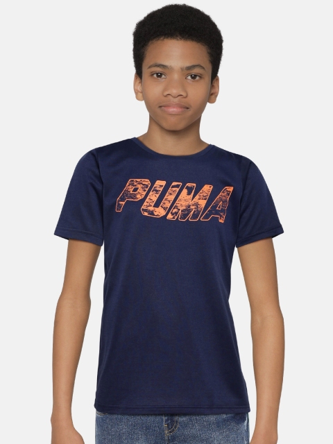 

Puma Boys Navy Blue Printed Round Neck T-shirt