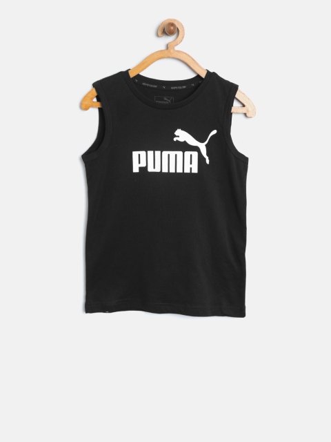 

Puma Boys Black ESS No.1 Printed Round Neck Sleeveless T-shirt