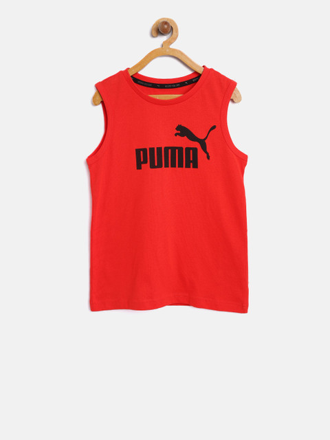 

Puma Boys Red Printed Round Neck T-shirt