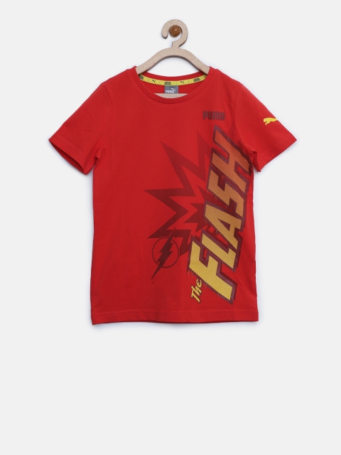 

Puma Boys Red Justice League Printed Round Neck T-shirt