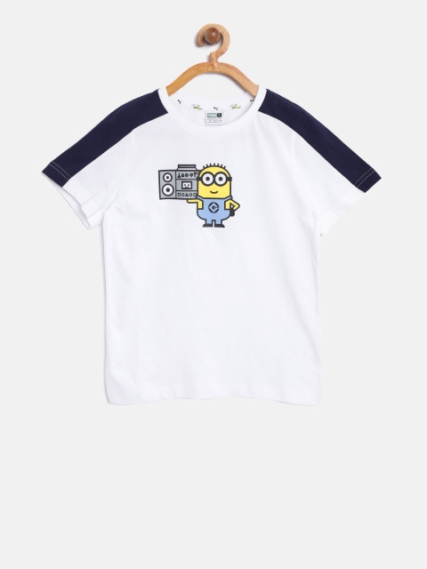 

Puma Boys White Printed Round Neck Minions T-shirt