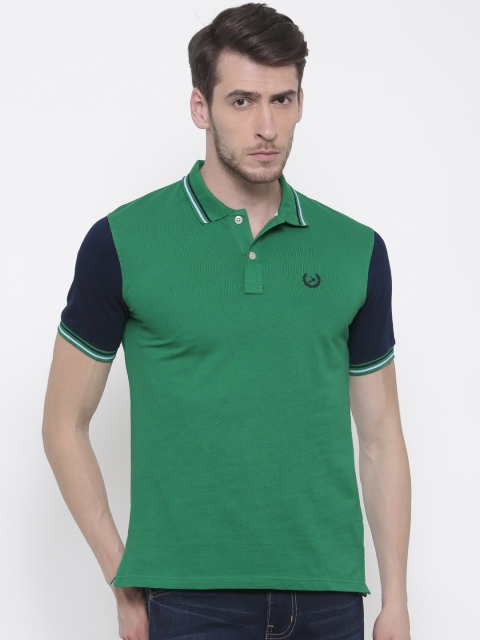 

JM Sport Men Green Slim Fit Solid Polo Collar T-shirt