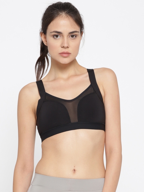 

Puma Black Solid Non-Wired Curl Sports Bra 51647401