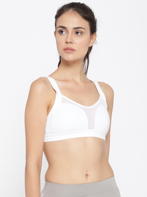 

Puma White Solid Non-Wired Curl Sports Bra 51647402