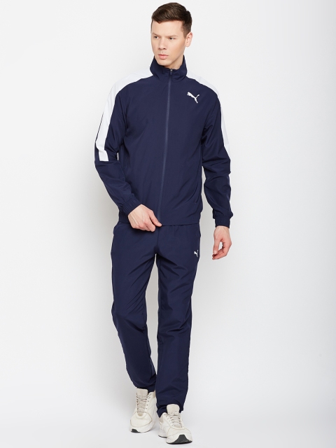 

Puma Men Navy Blue Solid Classic Woven Suit Op Track Suit