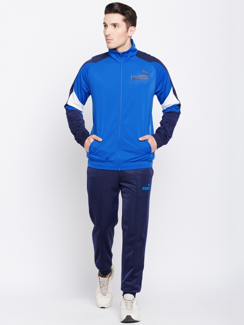 

Puma Men Blue & Navy Blue Colourblocked Tricot Suit cl Track Suit