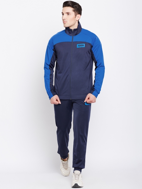 

Puma Men Blue Solid Graphic Rebel Tricot Suit CL Track Suit