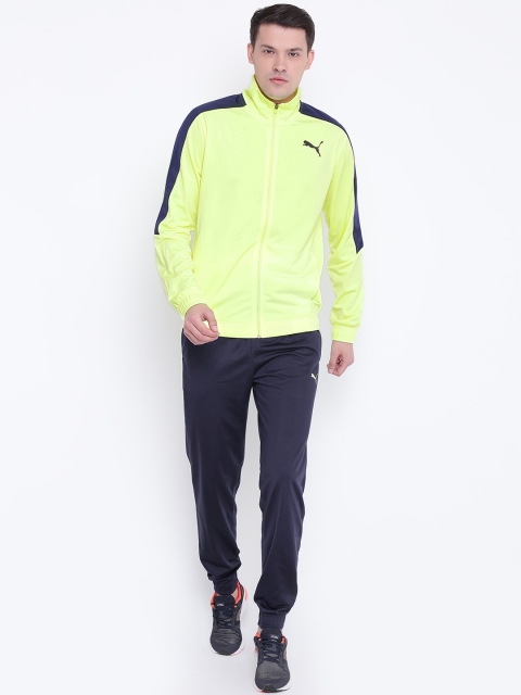 

Puma Fluorescent Green & Navy Blue Classic Tricot CL Tracksuit