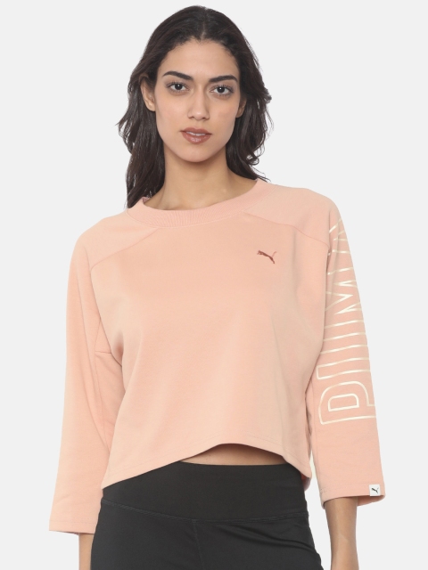 

Puma Women Peach-Coloured Solid Sweatshirt