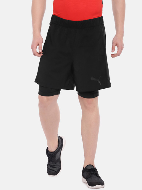 

Puma Men Black Solid Regular Fit Sports Shorts