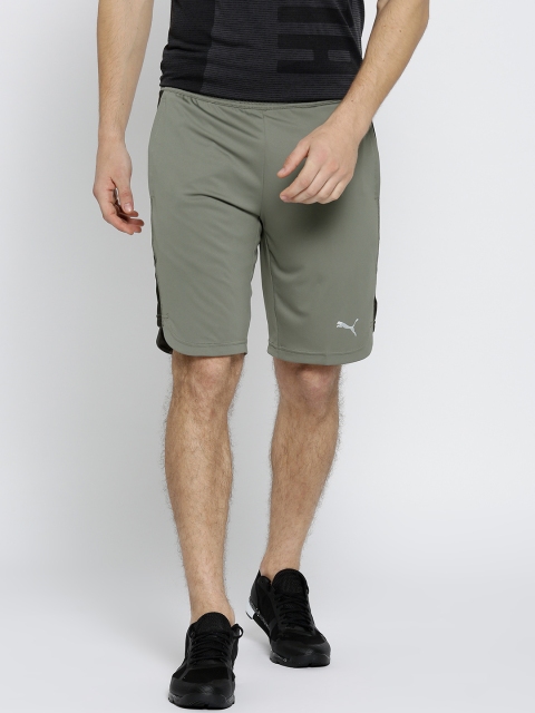 

Puma Men Olive Green Energy ESS Solid Sports Shorts