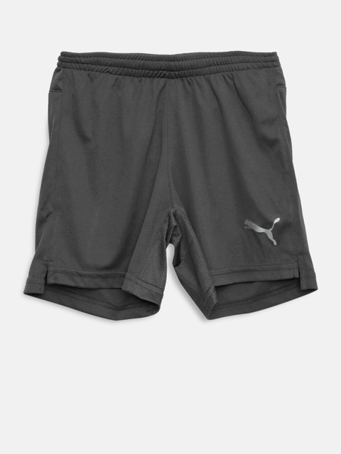 

Puma Boys Charcoal Grey Solid Regular Fit Football Shorts