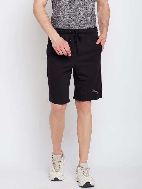 

Puma Men Black Solid Regular Fit Regular Shorts