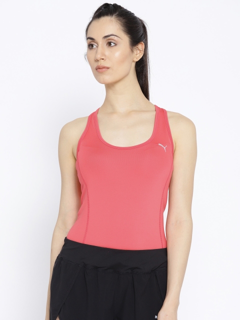 

Puma Women Pink Essential Layer Solid Tank Top