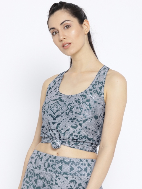 

Puma White & Green Printed Essential Layer Graphic Tank Top