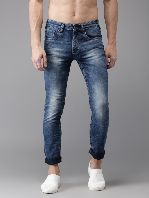 

HERE&NOW Men Blue Skinny Fit Mid-Rise Clean Look Stretchable Jeans