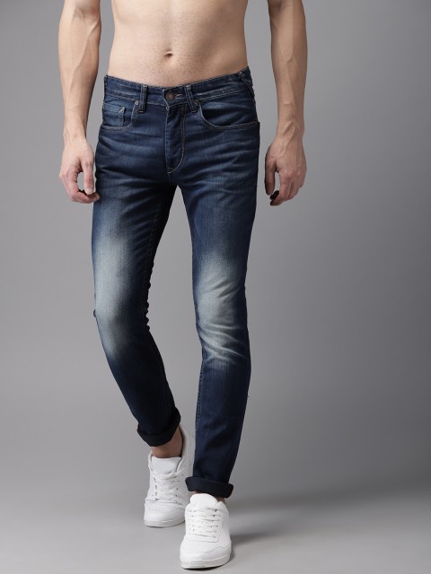 

HERE&NOW Men Blue Skinny Fit Mid-Rise Clean Look Stretchable Jeans