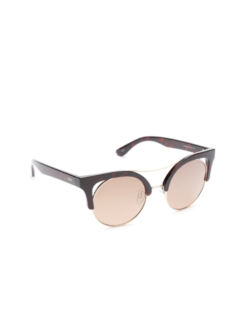 

I DEE Women Mirrored Browline Sunglasses EC567, Brown