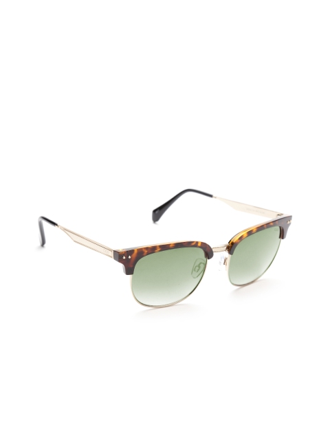 

I DEE Unisex Mirrored Browline Sunglasses EC663, Green