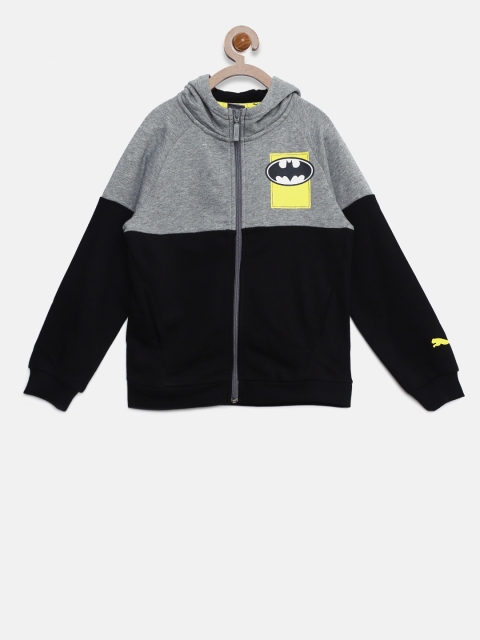 

Puma Boys Grey Melange & Black Justice League Colourblocked Sweatshirt