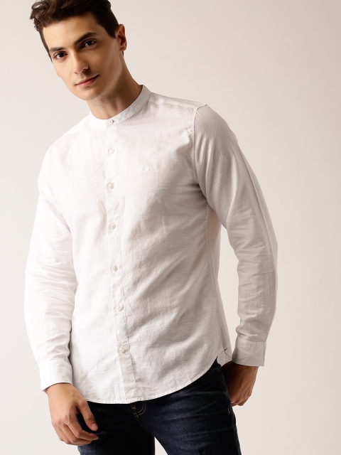 

United Colors of Benetton Men White Slim Fit Solid Casual Shirt
