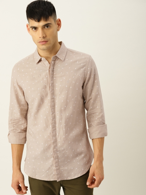 

United Colors of Benetton Men Beige Slim Fit Printed Casual Shirt