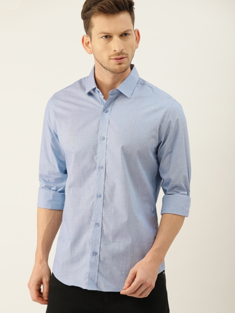 

United Colors of Benetton Men Blue Slim Fit Solid Casual Shirt
