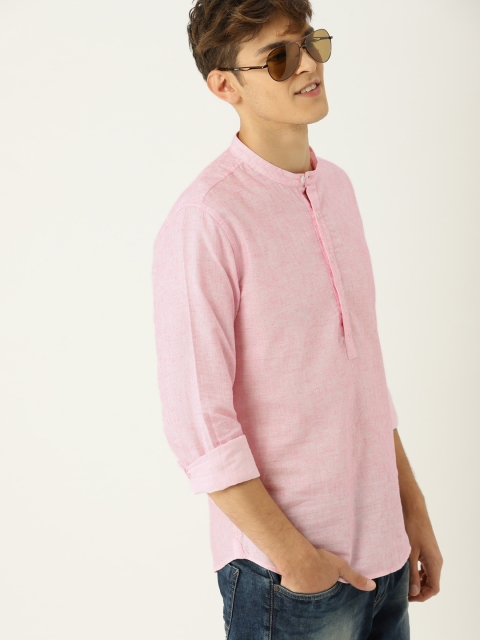 

United Colors of Benetton Men Pink Slim Fit Checked Casual Shirt