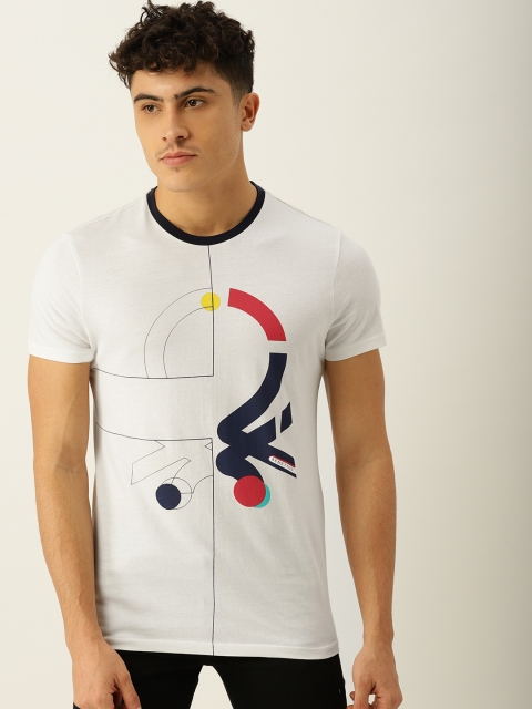 United Colors of Benetton Men White Printed T-shirt