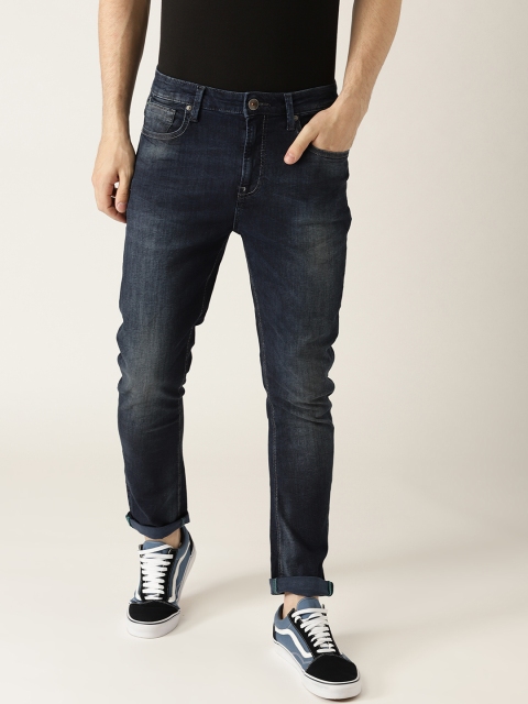 

United Colors of Benetton Men Navy Blue Carrot Regular Fit Clean Look Stretchable Jeans