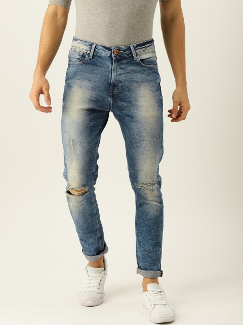 

United Colors of Benetton Men Blue Mid-Rise Mildly Distressed Stretchable Jeans