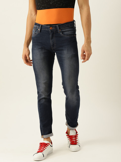 

United Colors of Benetton Men Navy Blue Skinny Fit Mid-Rise Clean Look Stretchable Jeans