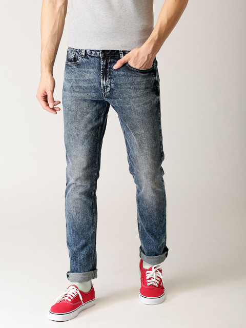 

United Colors of Benetton Men Blue Skinny Fit Mid-Rise Clean Look Stretchable Jeans