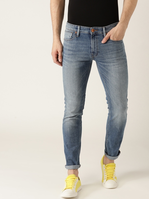 

United Colors of Benetton Men Blue Tailored Skinny Fit Mid-Rise Stretchable Jeans