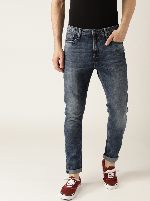 

United Colors of Benetton Men Blue Carrot Regular Fit Mid-Rise Stretchable Jeans