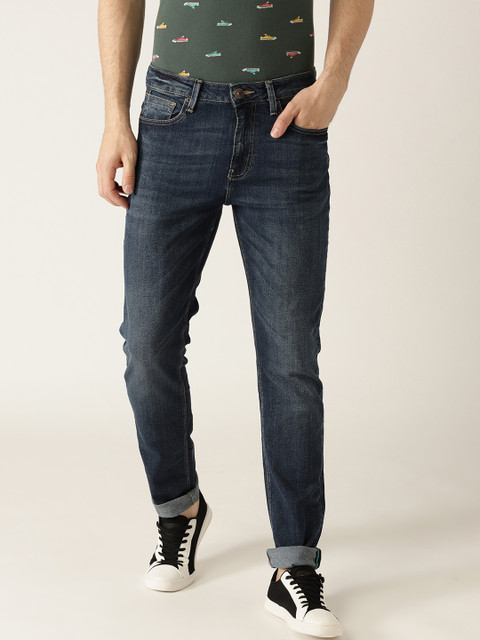 

United Colors of Benetton Men Navy Blue Slim Fit Mid-Rise Clean Look Stretchable Jeans