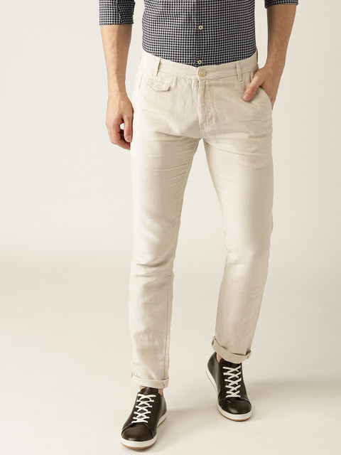 

United Colors of Benetton Men Beige Slim Fit Solid Trousers