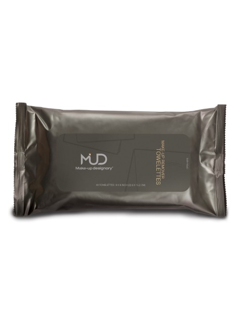 

MUD Pack of 40 Make-up Remover Towelettes, Black